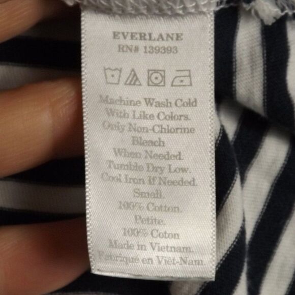 EVERLANE Tee Dress, S, Navy/white stripes, Short sleeves, Short/Mini, Casual - Picture 12 of 13